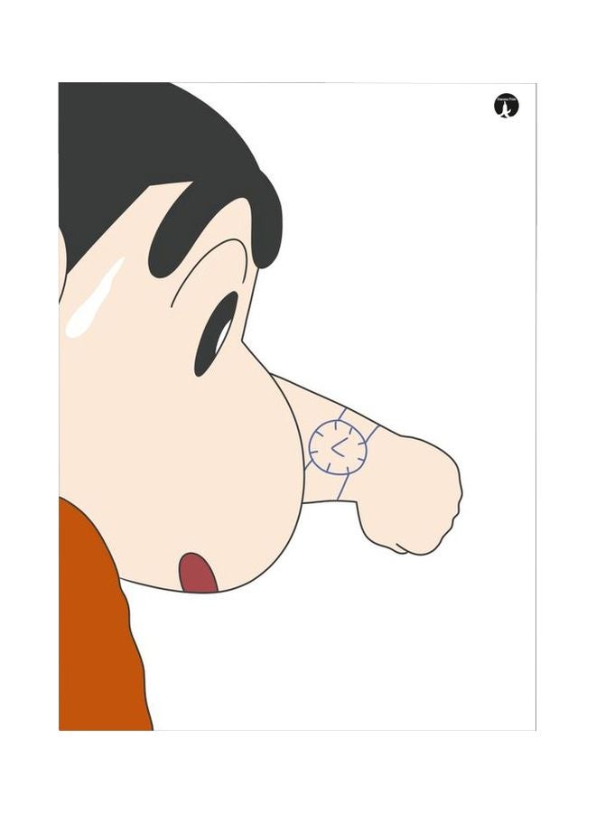 بي بي لوح من المعدن بطبعة شخصية شين شان بيج/أحمر 20x15سم