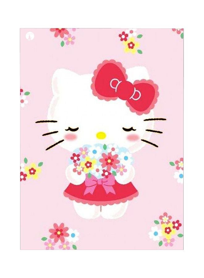 لوح من المعدن بتصميم هالو كيتي وردي/أبيض/ أحمر 20x15سم