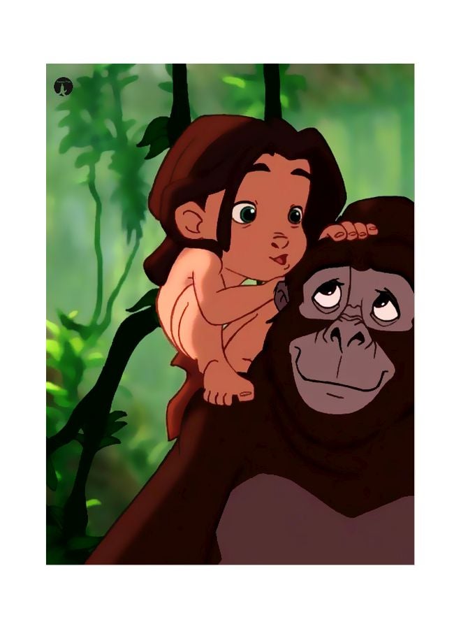 بي بي لوح للزينة من المعدن بطبعة من فيلم "Jungle Book " أخضر/بني/أرجواني 20x15سم