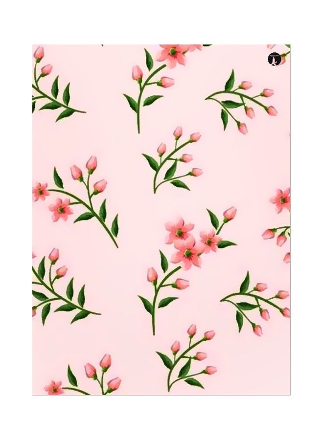 بي بي لوحة معدنية بنقشة الأزهار وردي/ أخضر 20x15سم