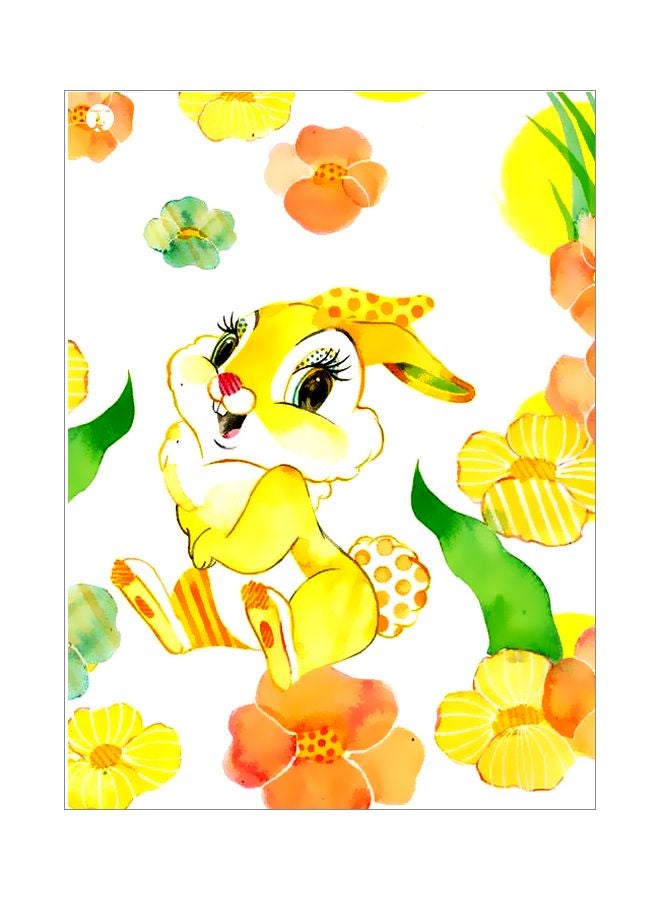 BP Rabbit Themed Metallic Plate Yellow/Green/Orange 20x15cm