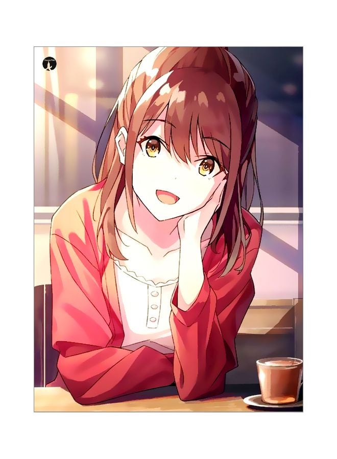 لوح من المعدن بتصميم رسومات كرتونية أحمر/ بني/ أرجواني 20x15سم