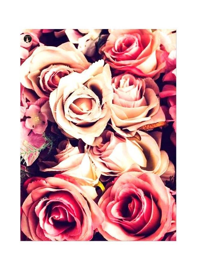 BP Rose Themed Metallic Plate Pink/Beige/White 20x15cm