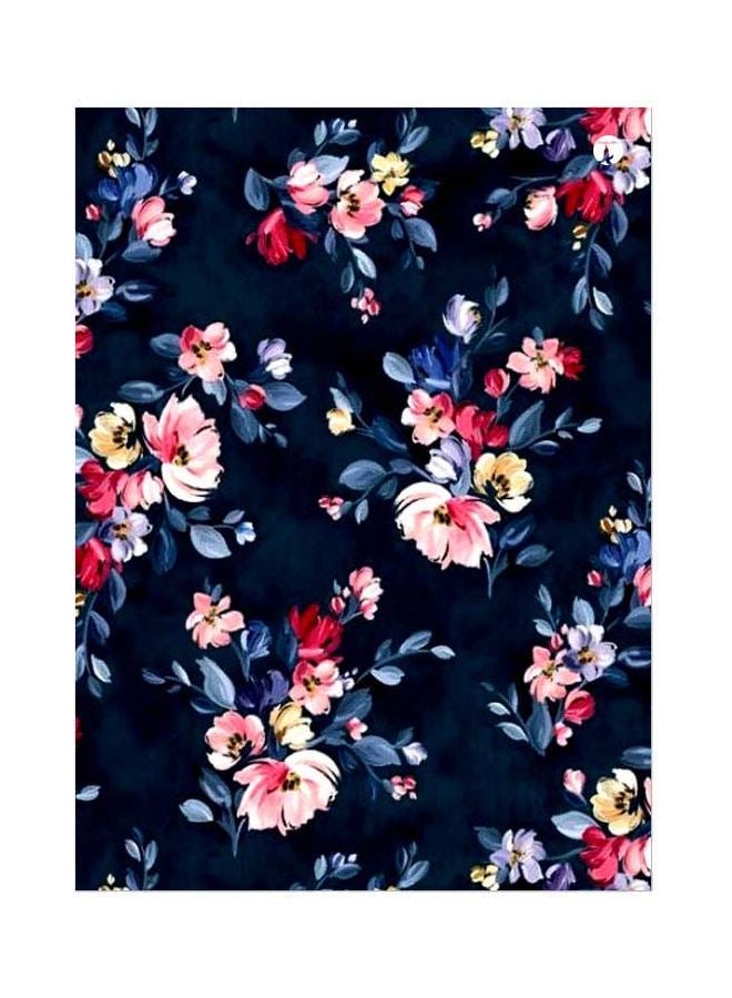 BP Floral Themed Metallic Plate Blue/Red/Pink 20x15cm