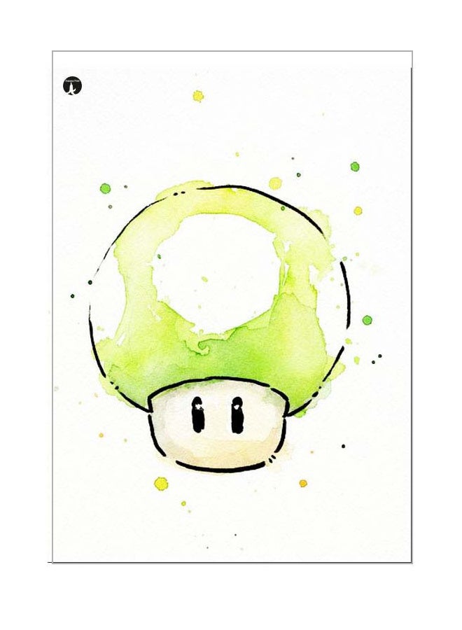 BP Cartoon Themed Metallic Plate White/Green/Black 20x15cm