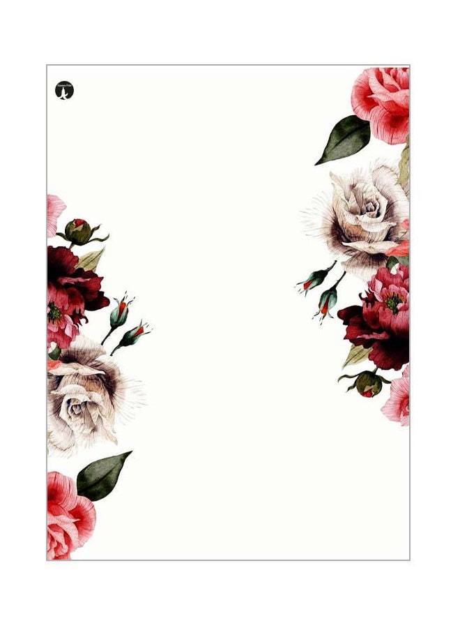 BP Floral Themed Metallic Plate White/Green/Red 20x15cm
