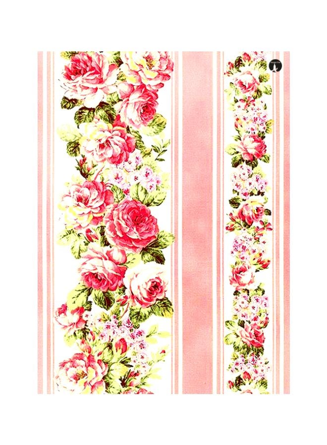 Floral Themed Metallic Plate White/Green/Red