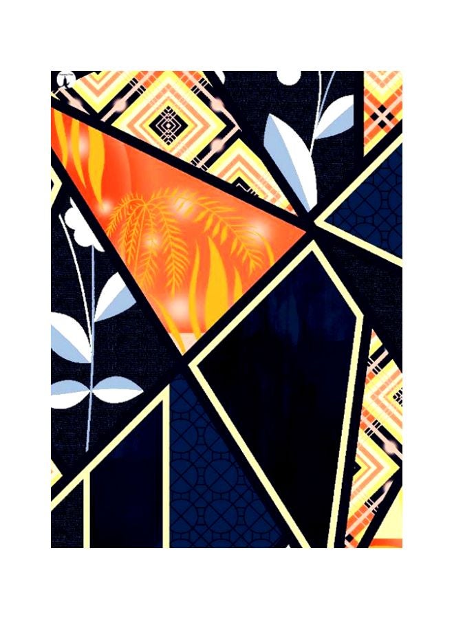 Themed Metallic Plate Black/Blue/Orange 20x15cm