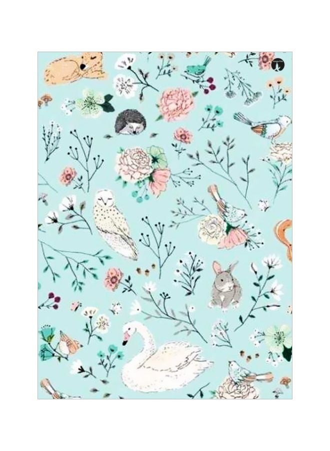 لوحة مطبوعة بألوان معدنية أزرق/رمادي/وردي 20x15سم