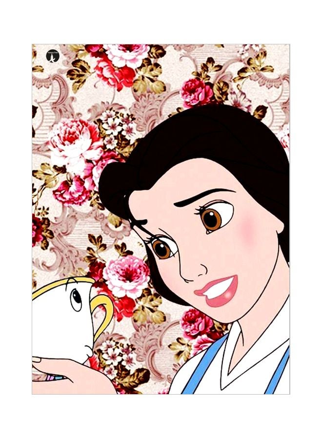 لوح من المعدن بتصميم رسومات كرتونية وردي / أبيض / أسود 20x15سم