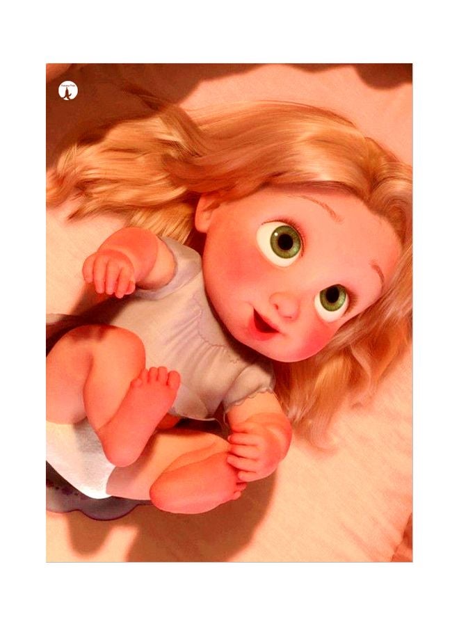 BP Little Girl Themed Metallic Plate Gold/Beige/White 20x15cm