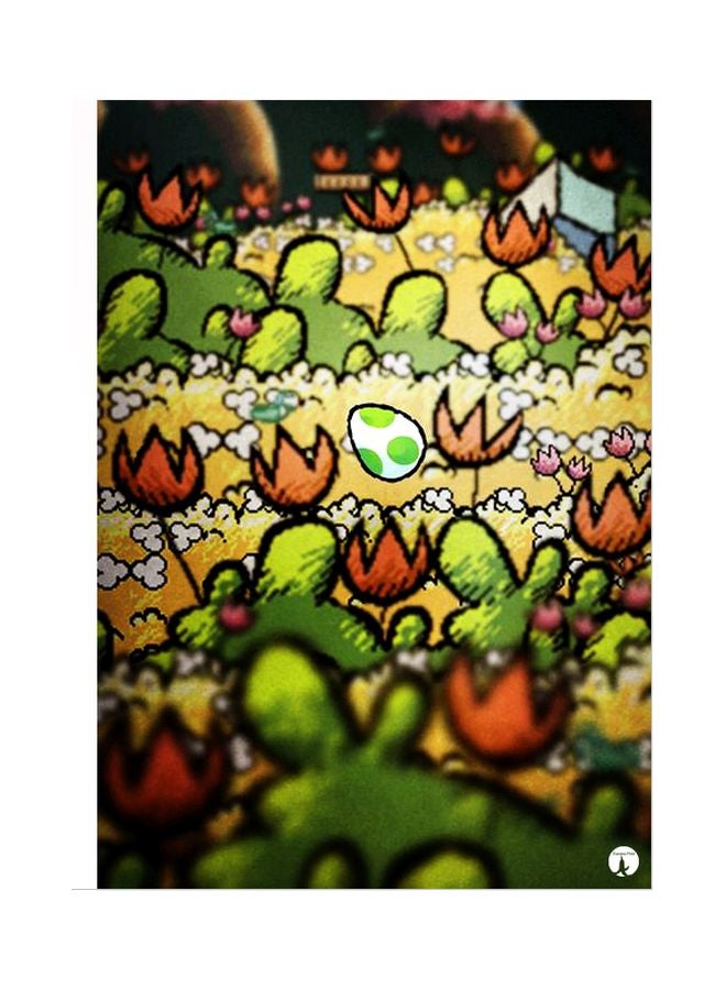 بي بي لوحة فنية معدنية بتصميم شجيرات أخضر/ أصفر/ بني