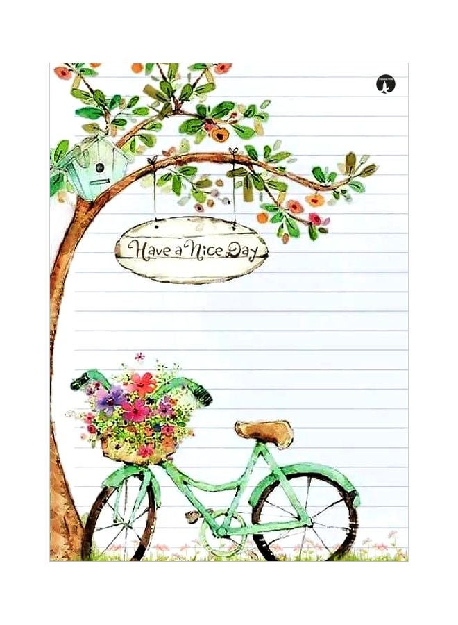 لوحة فنية معدنية بتصميم عبارة "Have A Nice Day" بني/أخضر/أبيض 20x15سم