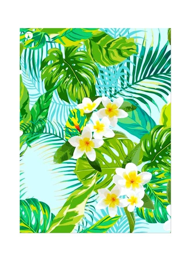 BP Floral Themed Metallic Plate Green/Blue/Yellow 20x15cm