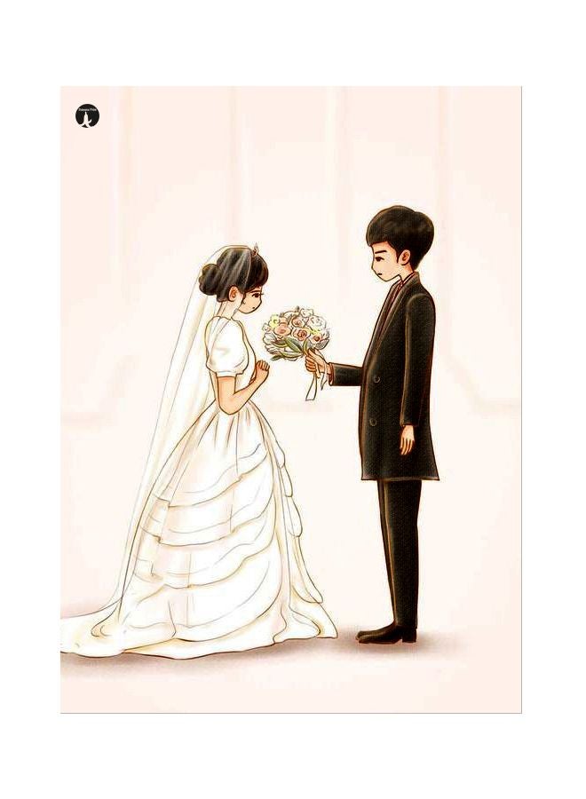 Cartoon Themed Metallic Plate White/Beige/Brown 20x15cm