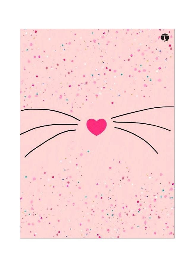 BP Cat Whiskers Themed Metallic Plate Pink/Black 20x15cm 