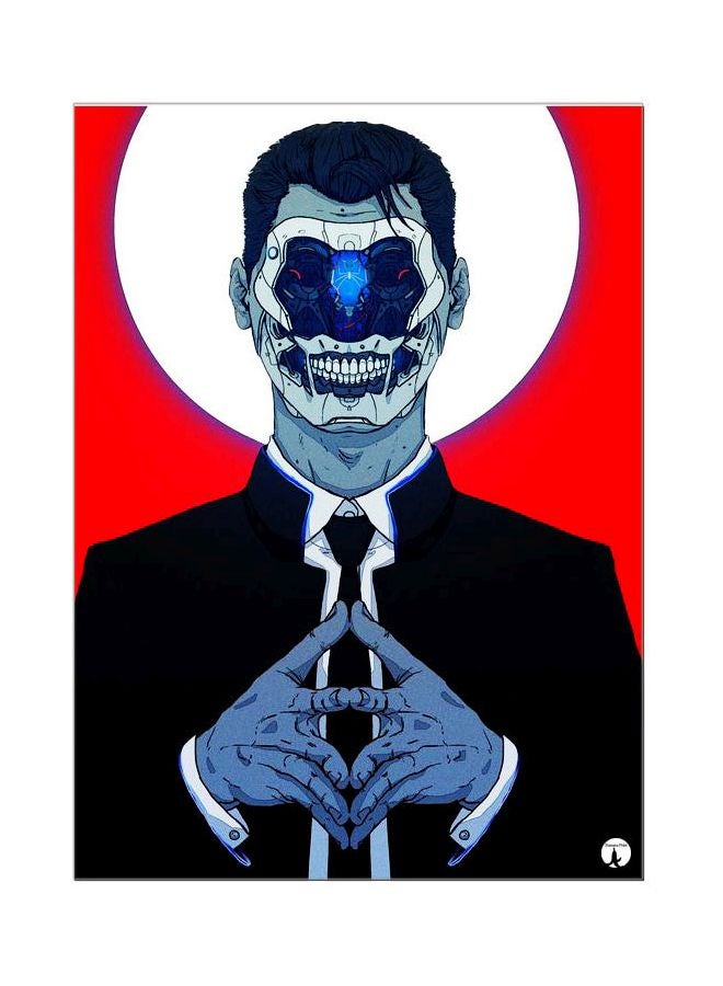 BP Cartoon Themed Metallic Plate Black/Red/Blue 20x15cm