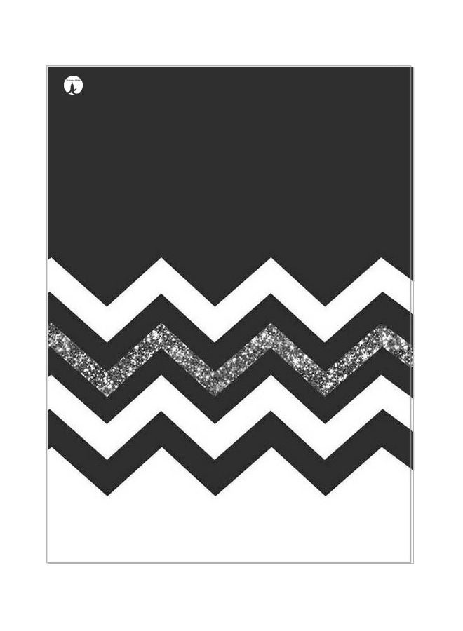 BP Abstract Themed Metallic Plate Black/White/Silver 20x15cm