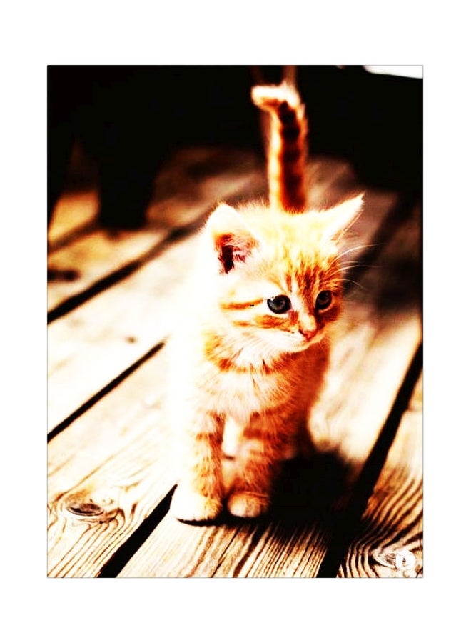 BP Cat Themed Metallic Plate Beige/Brown/Black 20x15cm