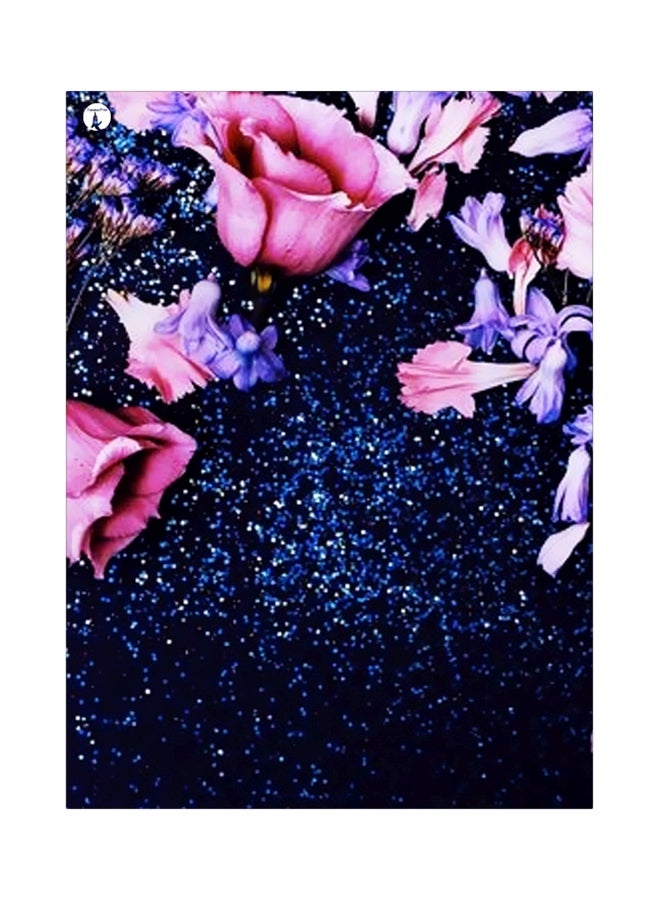 BP Floral Themed Metallic Plate Blue/Pink/Purple 20x15cm 