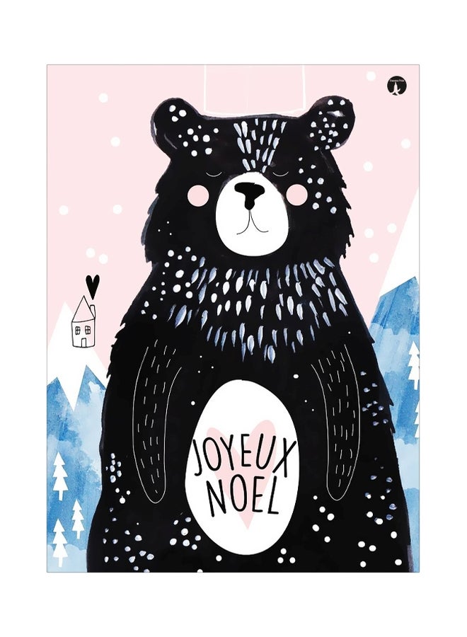 بي بي لوحة معدنية بتصميم كلمة ’Joyeux Noel’ الأسود/ الوردي/ الأزرق 20x15سم