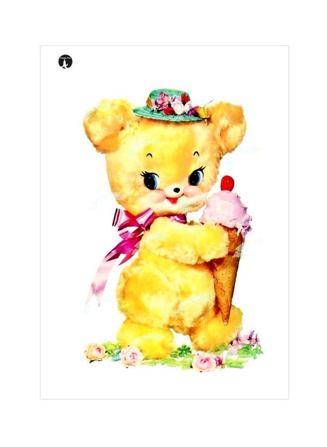 Cartoon Themed Metallic Plate White/Yellow/Green 20x15cm