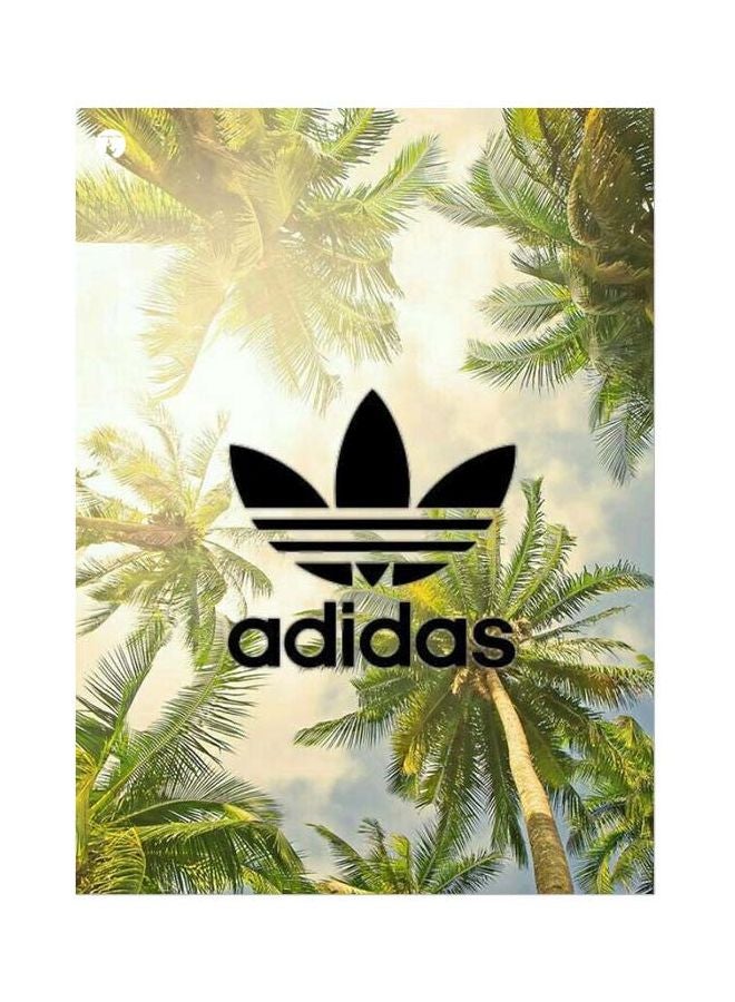 لوح من المعدن بتصميم شعار أديداس أخضر/أزرق/أسود 20x15سم