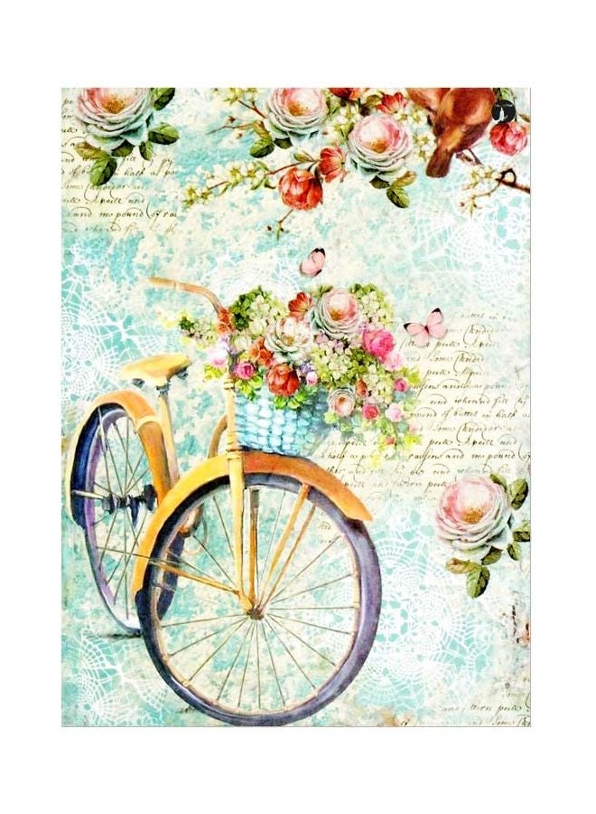 BP Floral Themed Metallic Plate Pink/Grey/Yellow 20x15cm