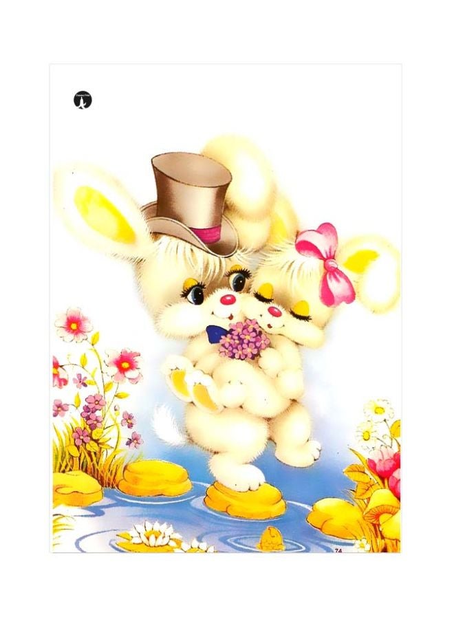 بي بي لوح من المعدن بتصميم رسومات كرتونية أصفر/وردي/أزرق 20x15سم