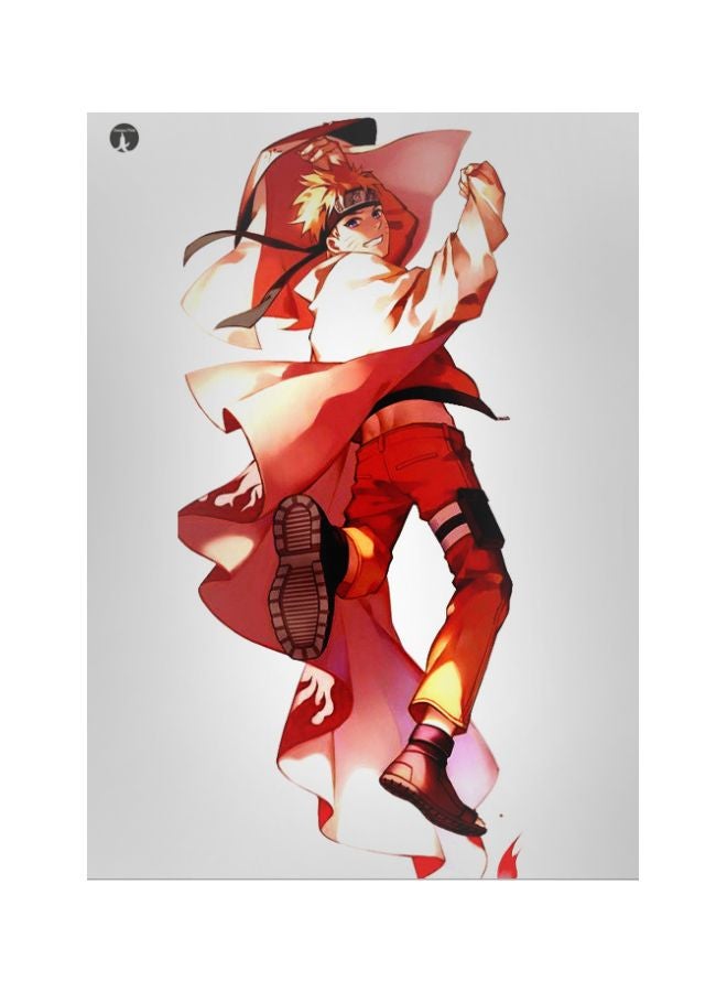 Anime Printed Metallic Plate White/Red/Yellow 20x15cm