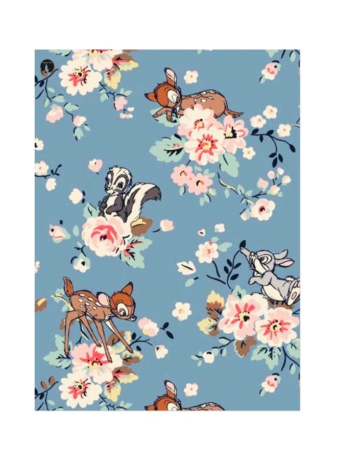 لوحة معدنية بنقشة الأزهار أزرق/وردي/بني 20x15سم