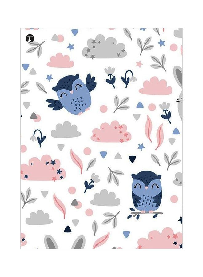 Decorative Themed Metallic Plate Blue/Grey/Pink 20x15cm