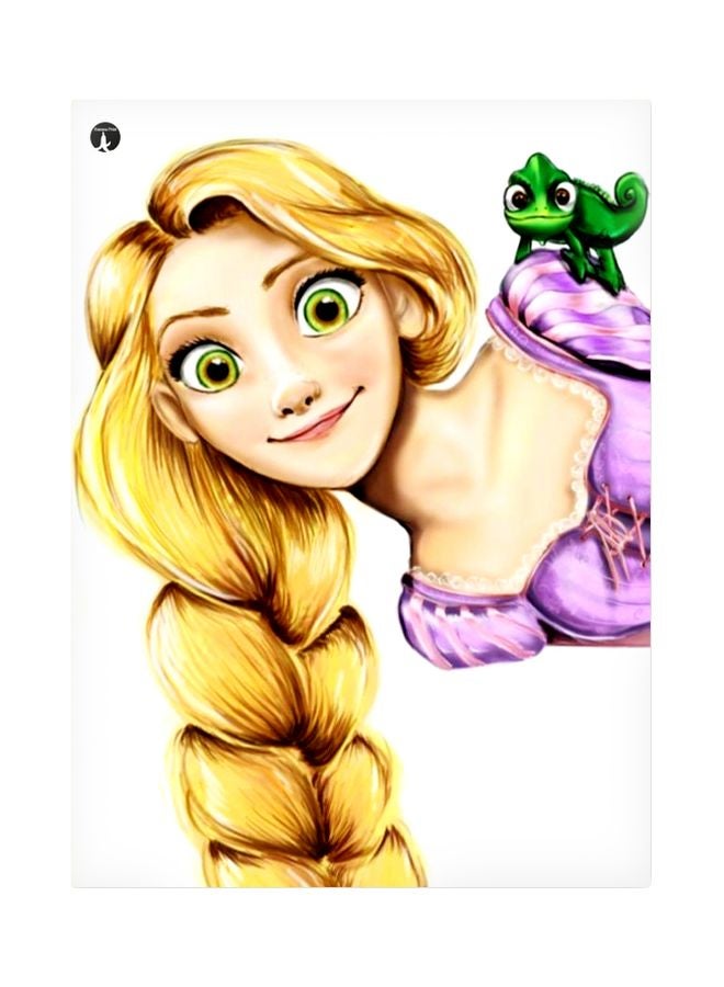 Tangled Themed Metallic Plate White/Yellow/Purple 20x15cm