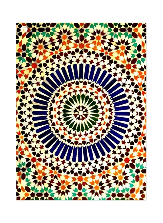 Geometric Designed Metallic Plate Red/Blue/Green 20x15cm