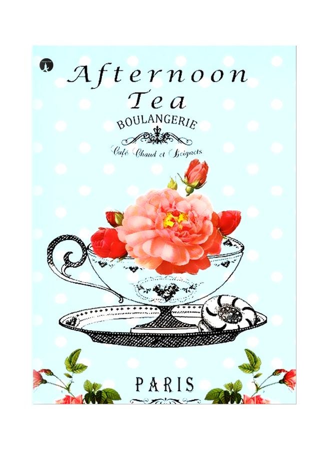 BP Afternoon Tea Themed Metallic Plate Blue/Black/Orange 20x15cm 