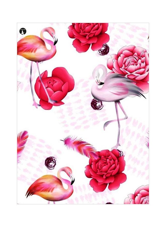 بي بي لوح للزينة من المعدن بطبعة فلامينغو وردي/أحمر 20x15سم