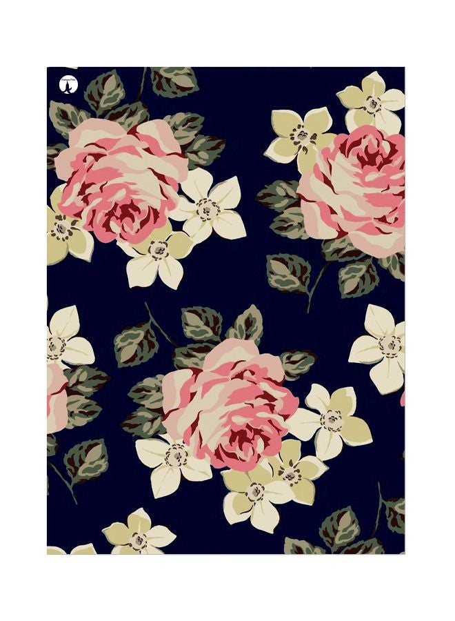 بي بي لوح من المعدن بطبعة نقشة الزهور أزرق/وردي/بيج 20x15سم