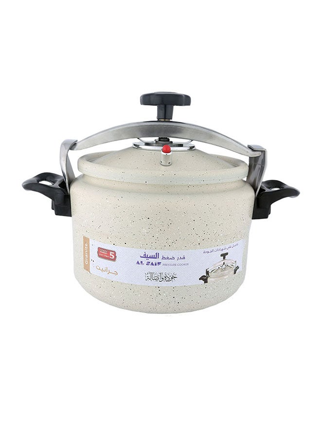 Alsaif Aluminium Granite Pressure Cooker Pearl White 18.0Liters  - Image 1