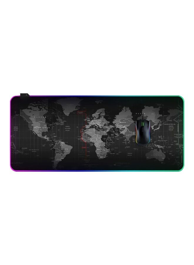 KKmoon World Map Printed LED Mouse Pad Grey - Image 1