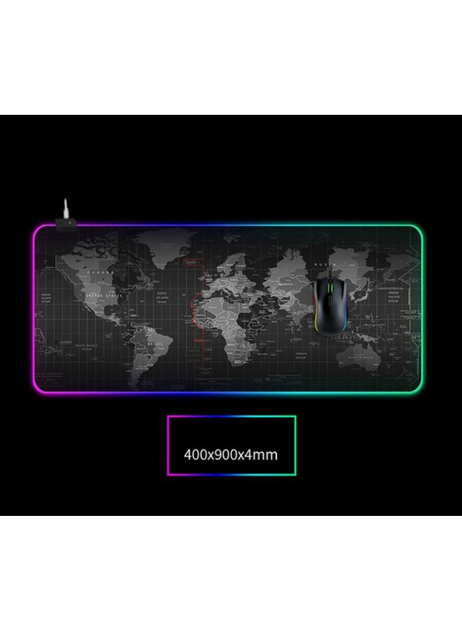 KKmoon World Map Printed LED Mouse Pad Grey - Image 2