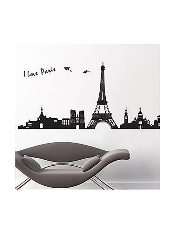 Paris Eiffel Tower Removable Wall Sticker Black 90x60cm
