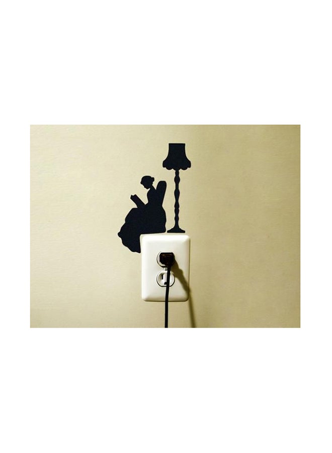 Magystore Woman Reading Wall Sticker Black 10x10cm