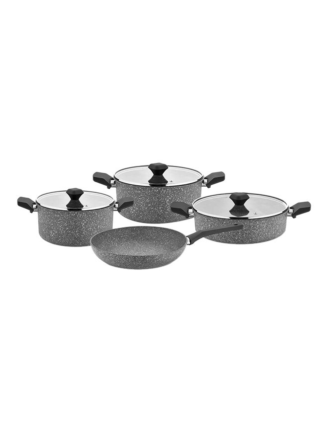 Penguen - 7-Piece Granitec Quartz Premium Cookware Set Grey/Black - Image 1