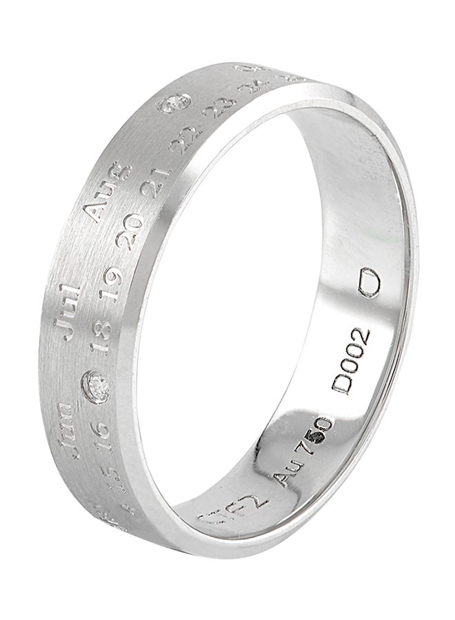 STARGEMS - 18 Karat White Gold Text And Numerical Detail Ring - Image 1