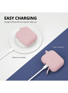 O Ozone Silicone Case Cover With Strap And Fur Keychain For Apple AirPods Pro Pink  - Image 4