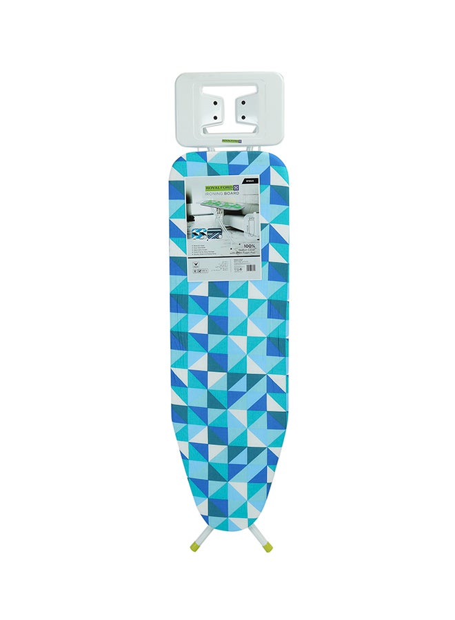 Royalford Ironing Board, 100% Cotton Cover 8Mm Foam Pad, 110 X 34 Cm Ironing Area, Adjustable Height Upto 83 Cm, Folds Flat For Easy Storage, Sturdy Sleek And Heavy Duty, Multi Color, Assorted Color, 35 X 6 X 140Cm, Made In Turkey Assorted Colour 110x34cm  - Image 3