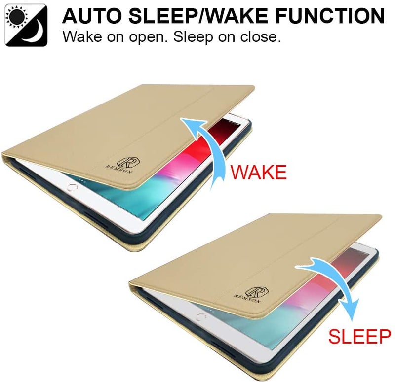 Remson Multifunctional Leather Card Slot Flip Case Cover For Apple iPad 10.5 Beige - Image 2