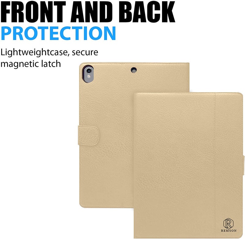 Remson Multifunctional Leather Card Slot Flip Case Cover For Apple iPad 10.5 Beige - Image 5