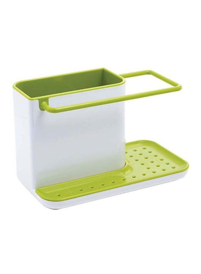 SAPU Self Draining Sink Storage Rack White/Green 20x13.5x11.5cm - Image 1