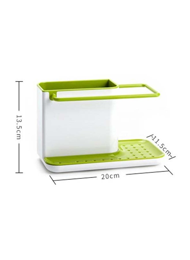 SAPU Self Draining Sink Storage Rack White/Green 20x13.5x11.5cm - Image 3